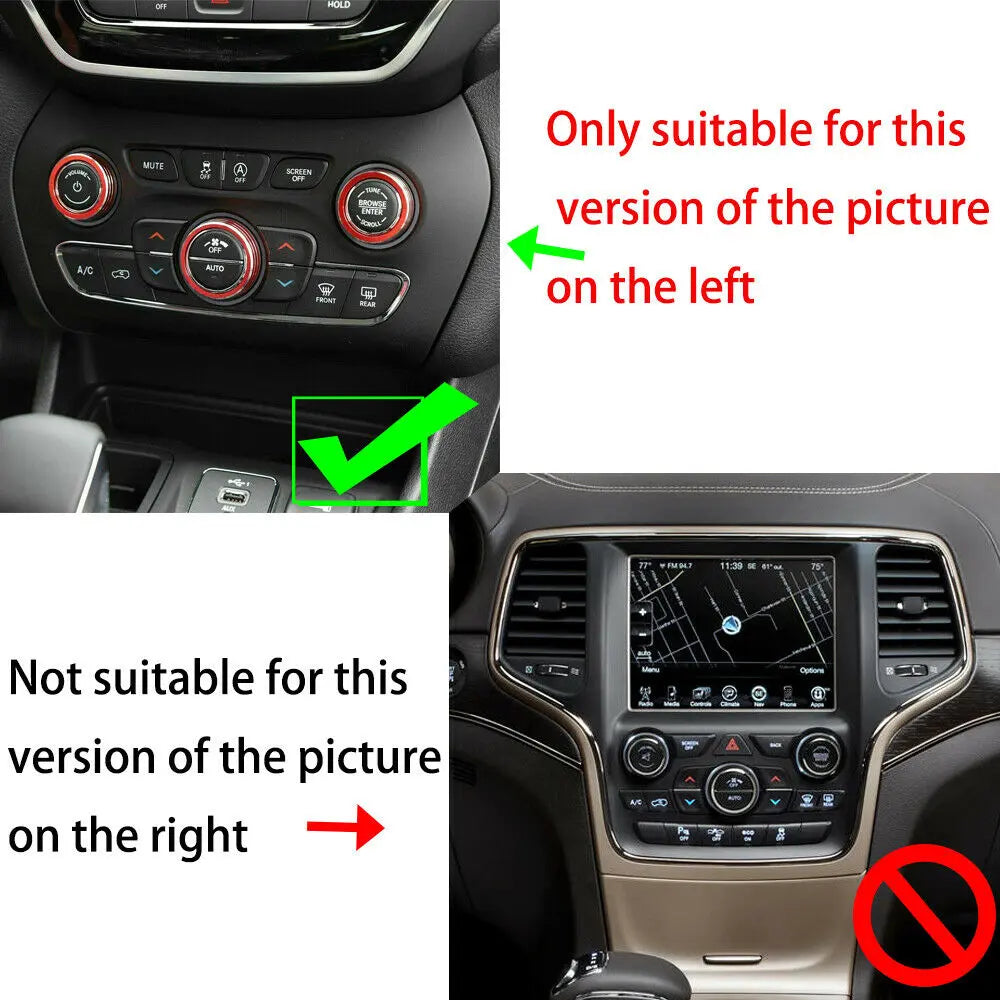 For 2014-2021 Jeep Grand Cherokee WK2 Interior Air Conditioner Trim Cover Audio Switch Knob