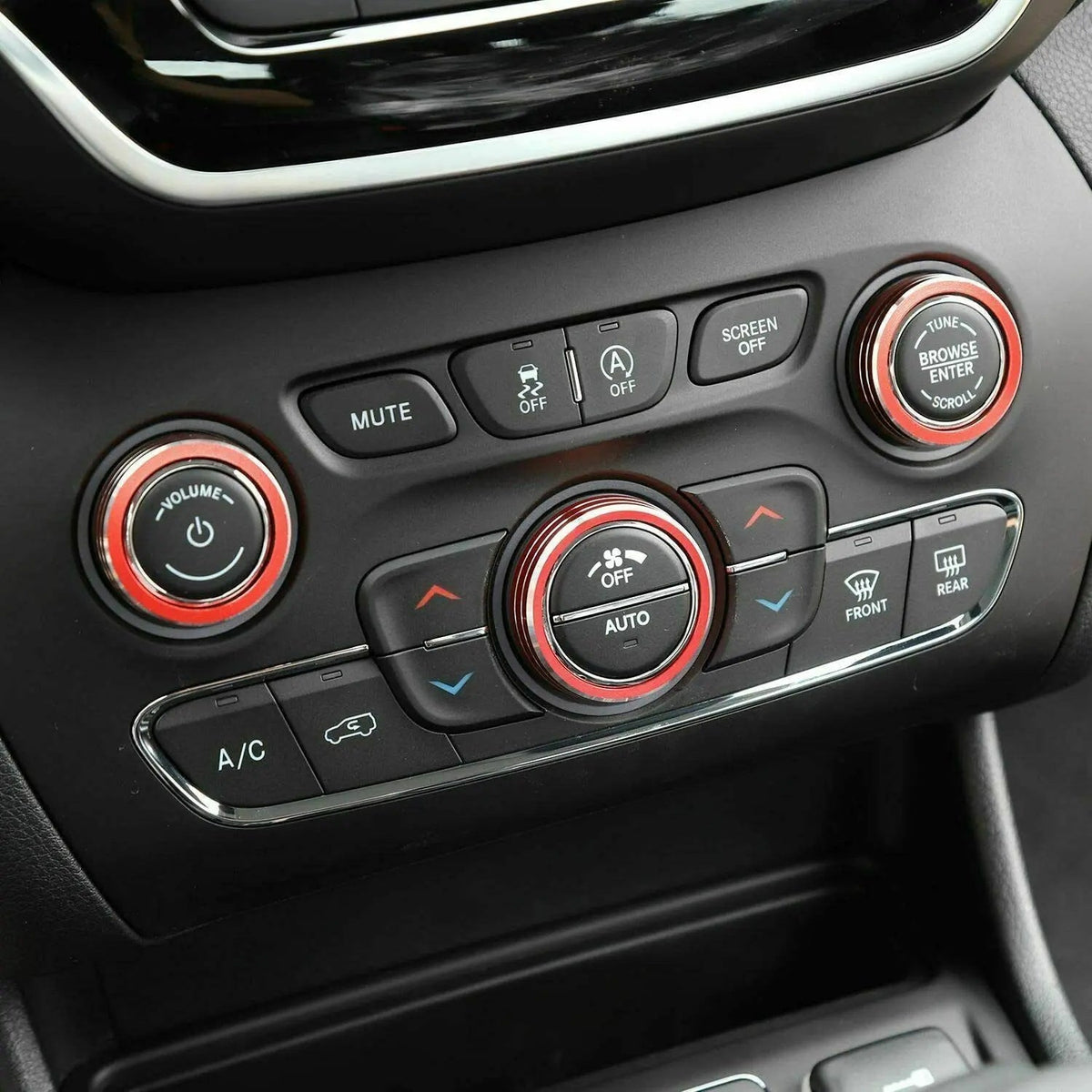 For 2014-2021 Jeep Grand Cherokee WK2 Interior Air Conditioner Trim Cover Audio Switch Knob