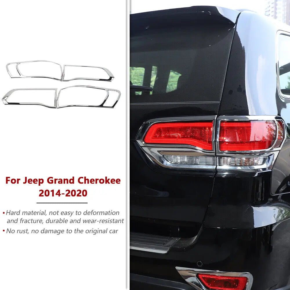 For 2014-2021 Jeep Grand Cherokee WK2 Rear Tail Light Lamp Bezels Trim Frame 4PCS