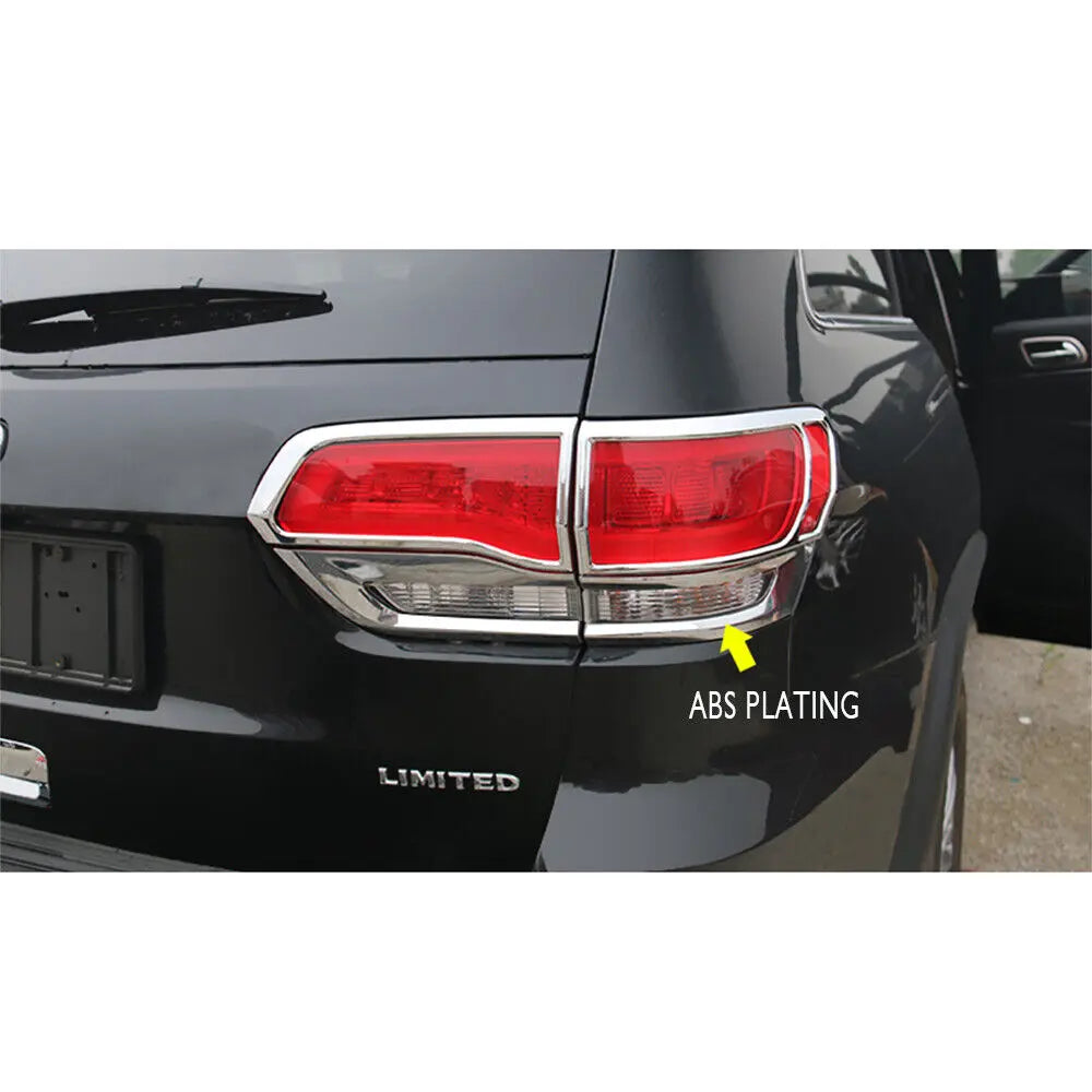 For 2014-2021 Jeep Grand Cherokee WK2 Rear Tail Light Lamp Bezels Trim Frame 4PCS