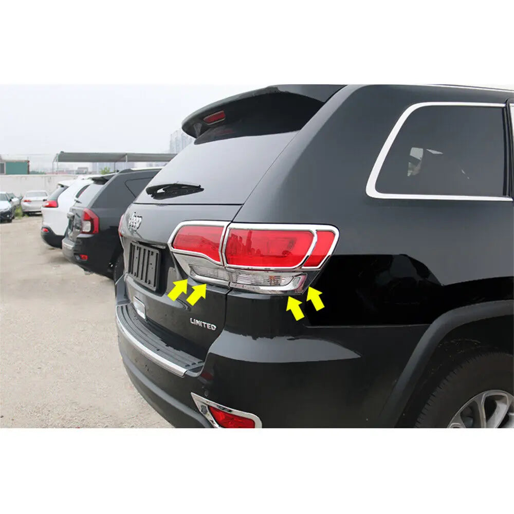 For 2014-2021 Jeep Grand Cherokee WK2 Rear Tail Light Lamp Bezels Trim Frame 4PCS