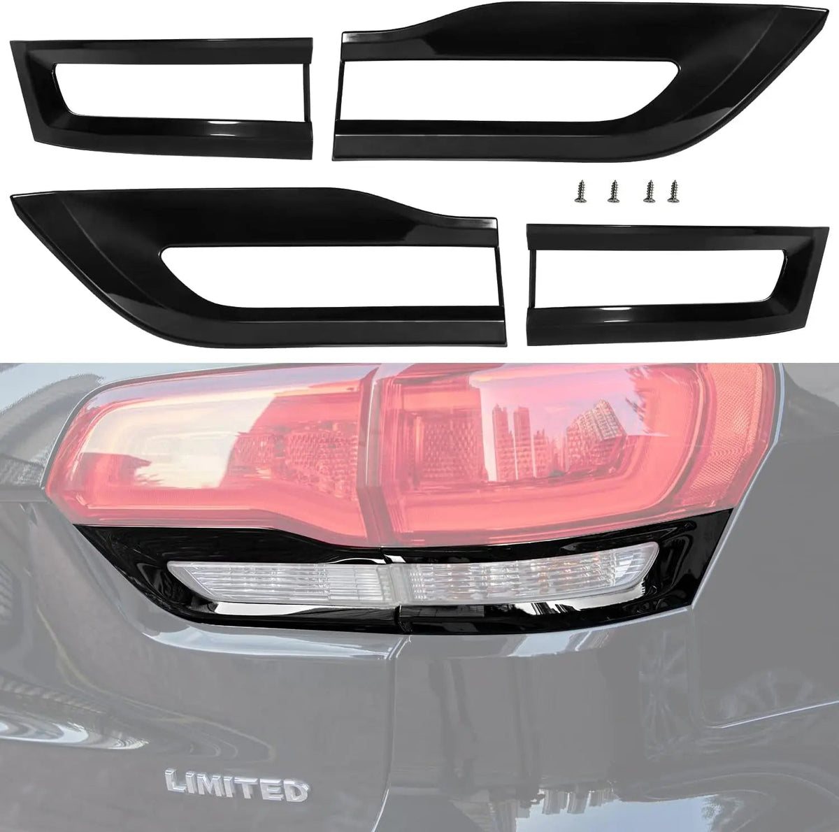 For 2014-2021 Jeep Grand Cherokee WK2 Replacement Tail Light Bezel Trim Kit