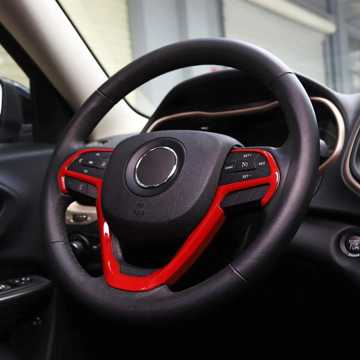 For 2014-2021 Jeep Grand Cherokee WK2 & 2014+ Cherokee Steering Wheel Trim Cover