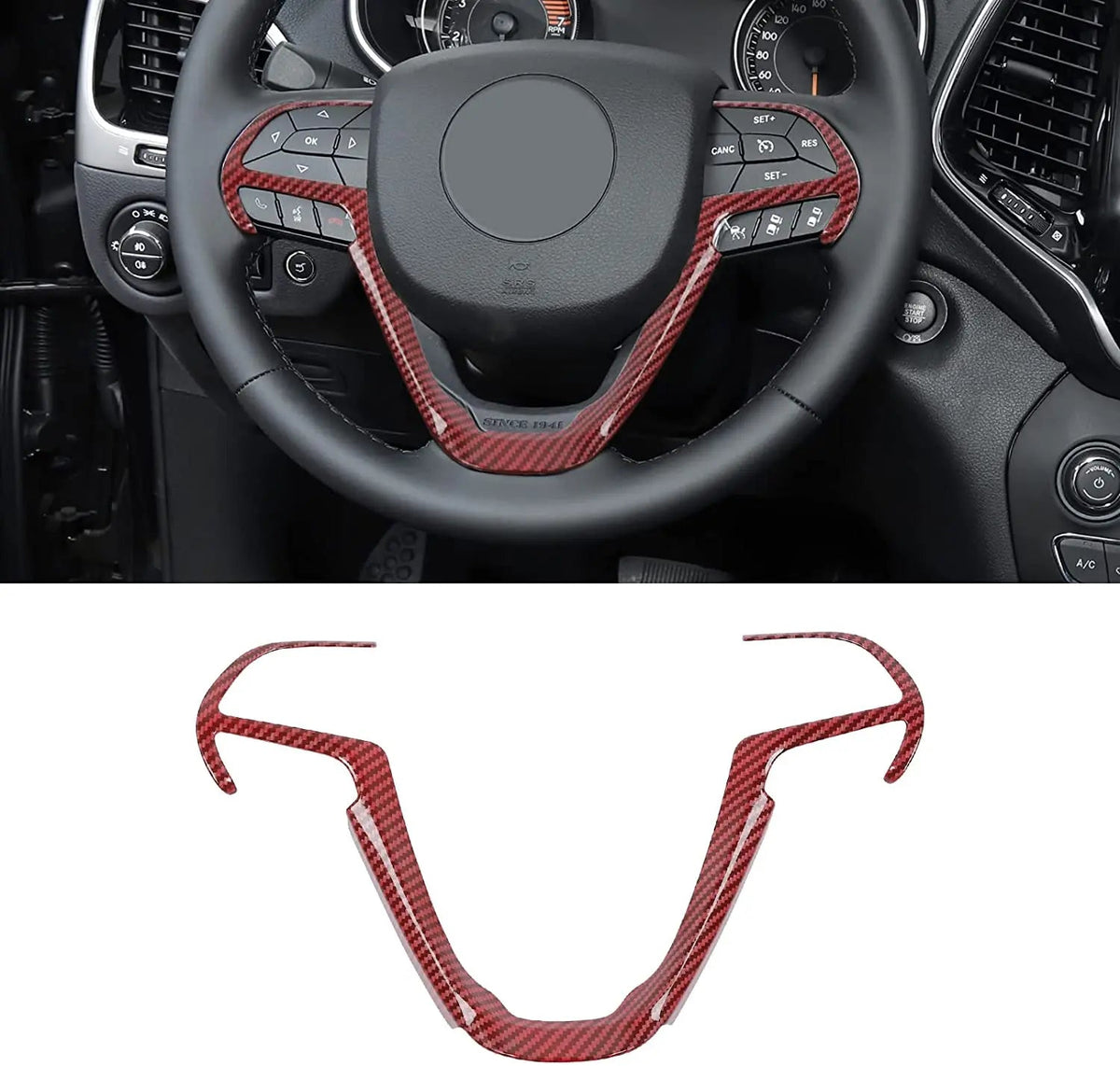 For 2014-2021 Jeep Grand Cherokee WK2 & 2014+ Cherokee Steering Wheel Trim Cover