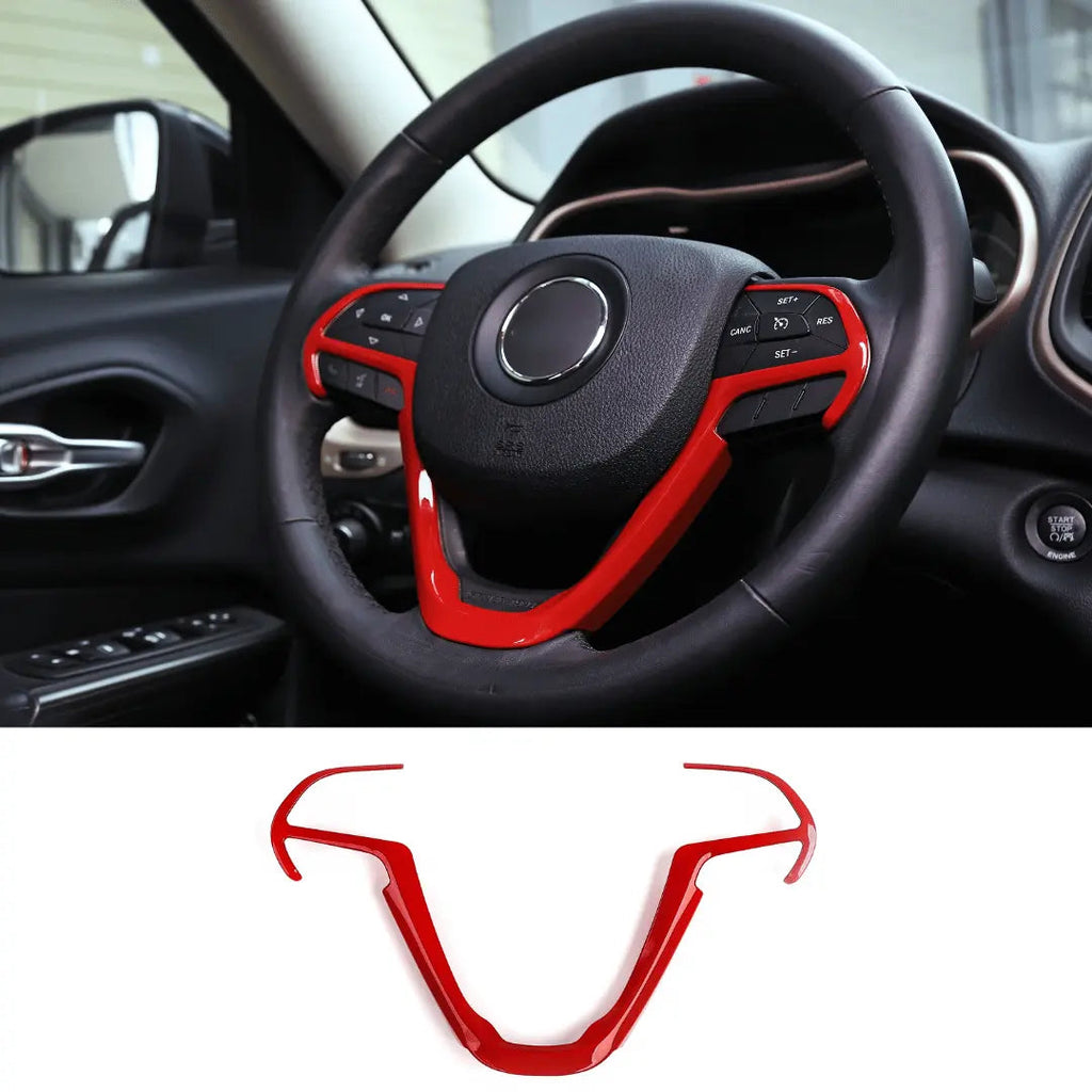 For 2014-2021 Jeep Grand Cherokee WK2 & 2014+ Cherokee Steering Wheel Trim Cover