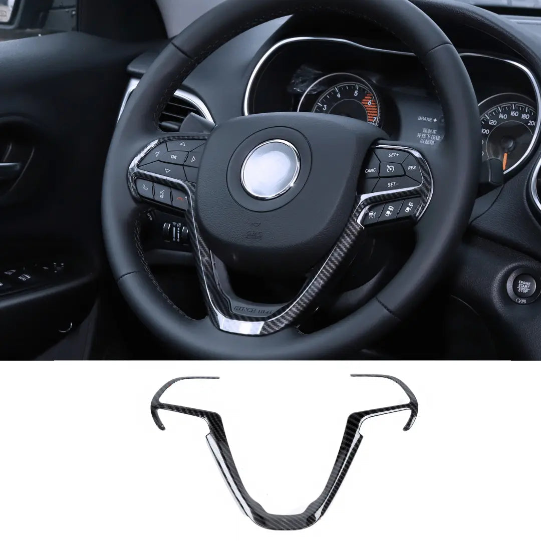 For 2014-2021 Jeep Grand Cherokee WK2 & 2014+ Cherokee Steering Wheel Trim Cover