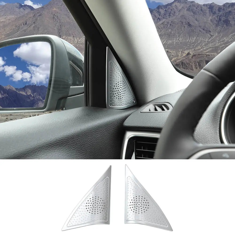 For 2014+ Jeep Cherokee 2X A Pillar Triangle Cover Trim Decoration Silver ABS