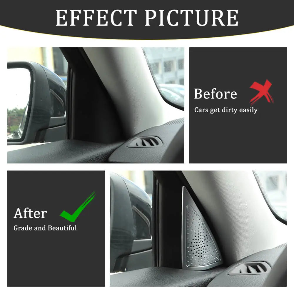 For 2014+ Jeep Cherokee 2X A Pillar Triangle Cover Trim Decoration Silver ABS