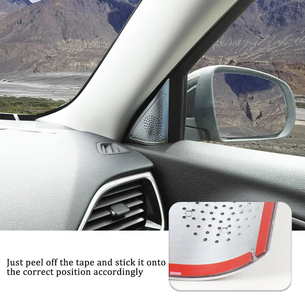 For 2014+ Jeep Cherokee 2X A Pillar Triangle Cover Trim Decoration Silver ABS