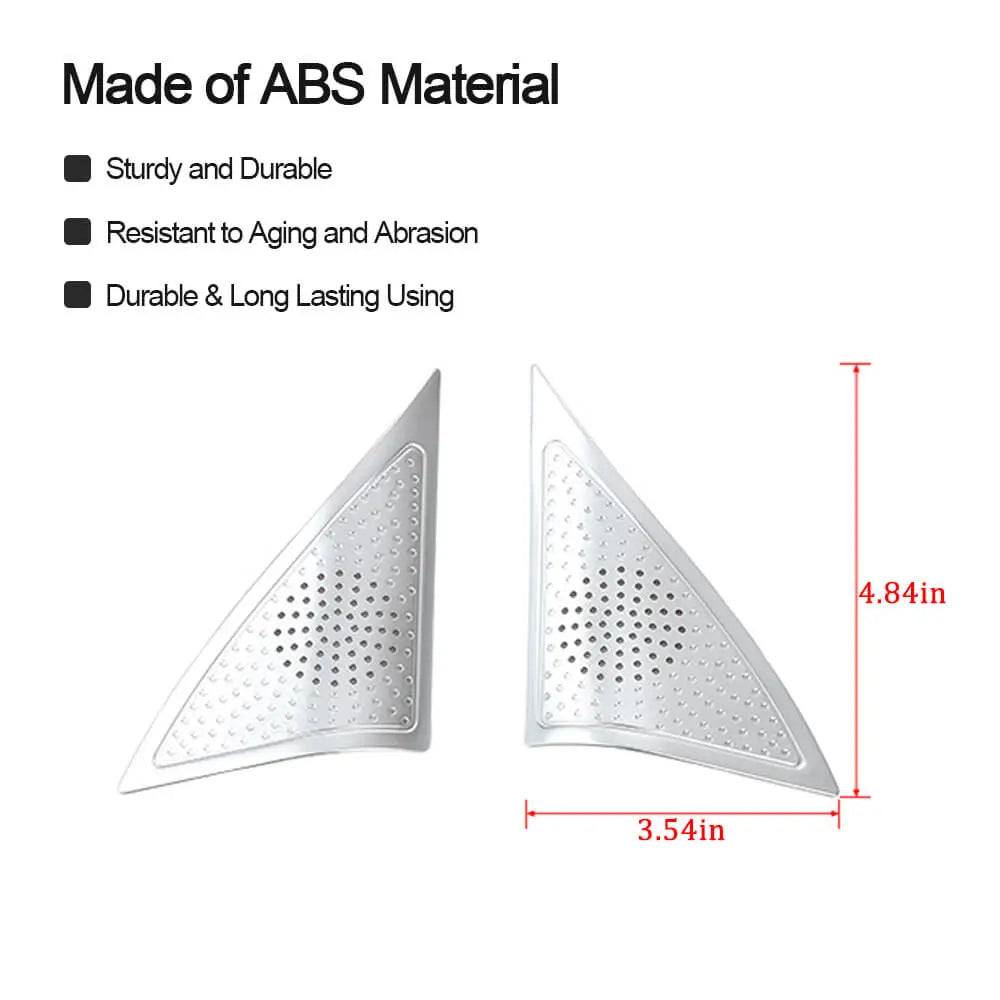 For 2014+ Jeep Cherokee 2X A Pillar Triangle Cover Trim Decoration Silver ABS