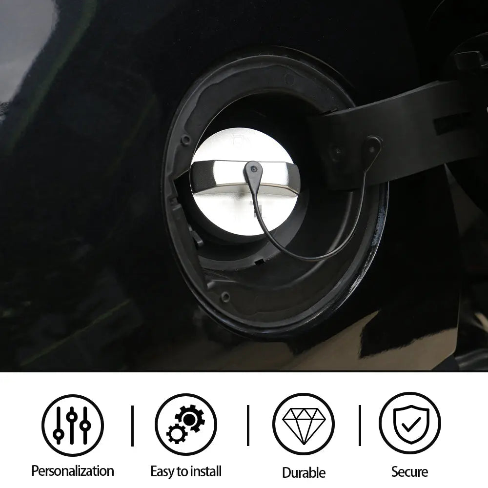 For 2014+ Jeep Cherokee Aluminum Alloy Inner Fuel Gas Lid Filler Tank Cap Door Trim Cover