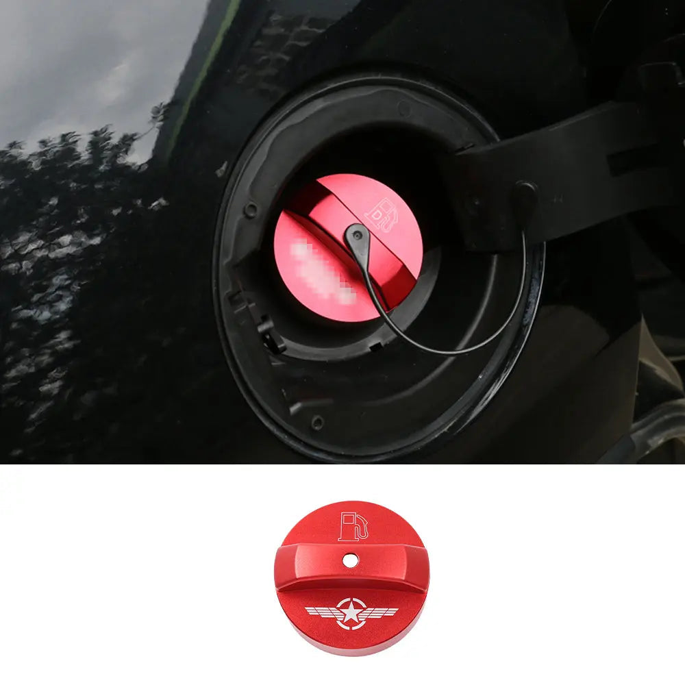 For 2014+ Jeep Cherokee Aluminum Alloy Inner Fuel Gas Lid Filler Tank Cap Door Trim Cover