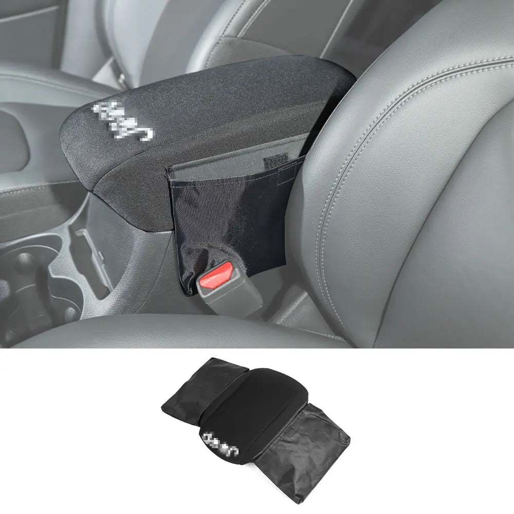 For 2014+ Jeep Cherokee Black Center Console Armrest Box Cover Pad w/ bags