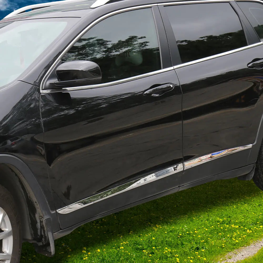 For 2014+ Jeep Cherokee Body Side Door Molding Strip Trim