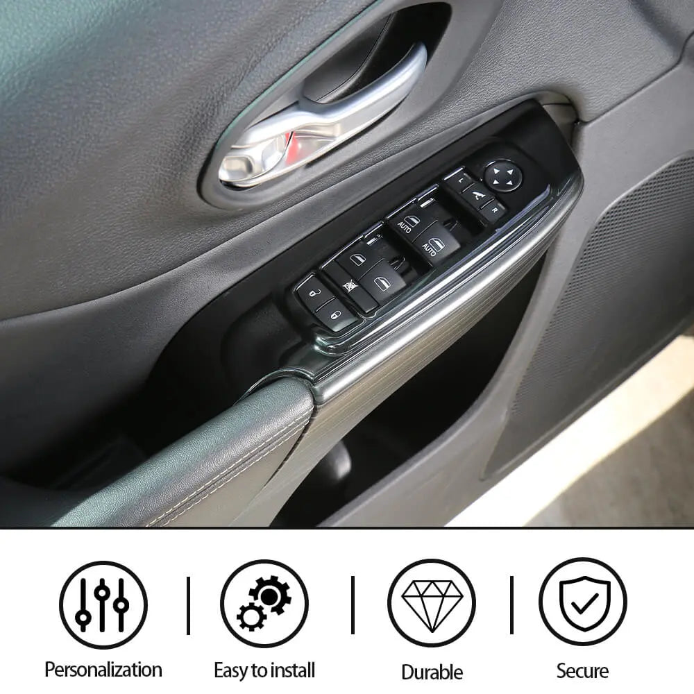 For 2014+ Jeep Cherokee Car Door handle Button Switch Bezel Panel Trim