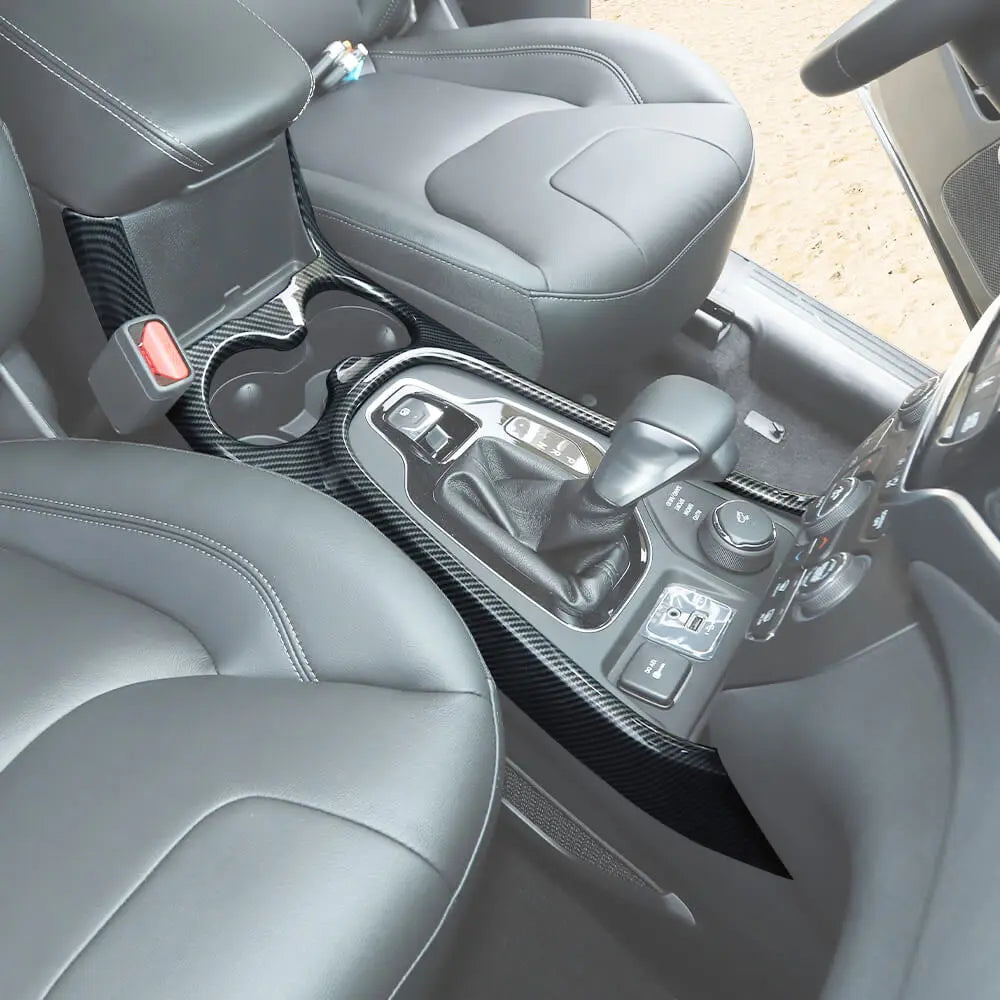For 2014+ Jeep Cherokee Central Console Gear Shift Decor Cover Trim