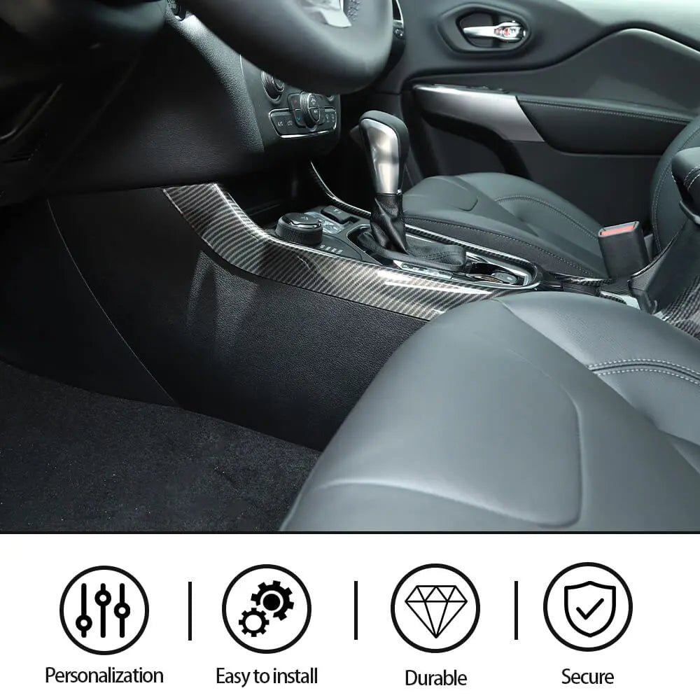 For 2014+ Jeep Cherokee Central Console Gear Shift Decor Cover Trim