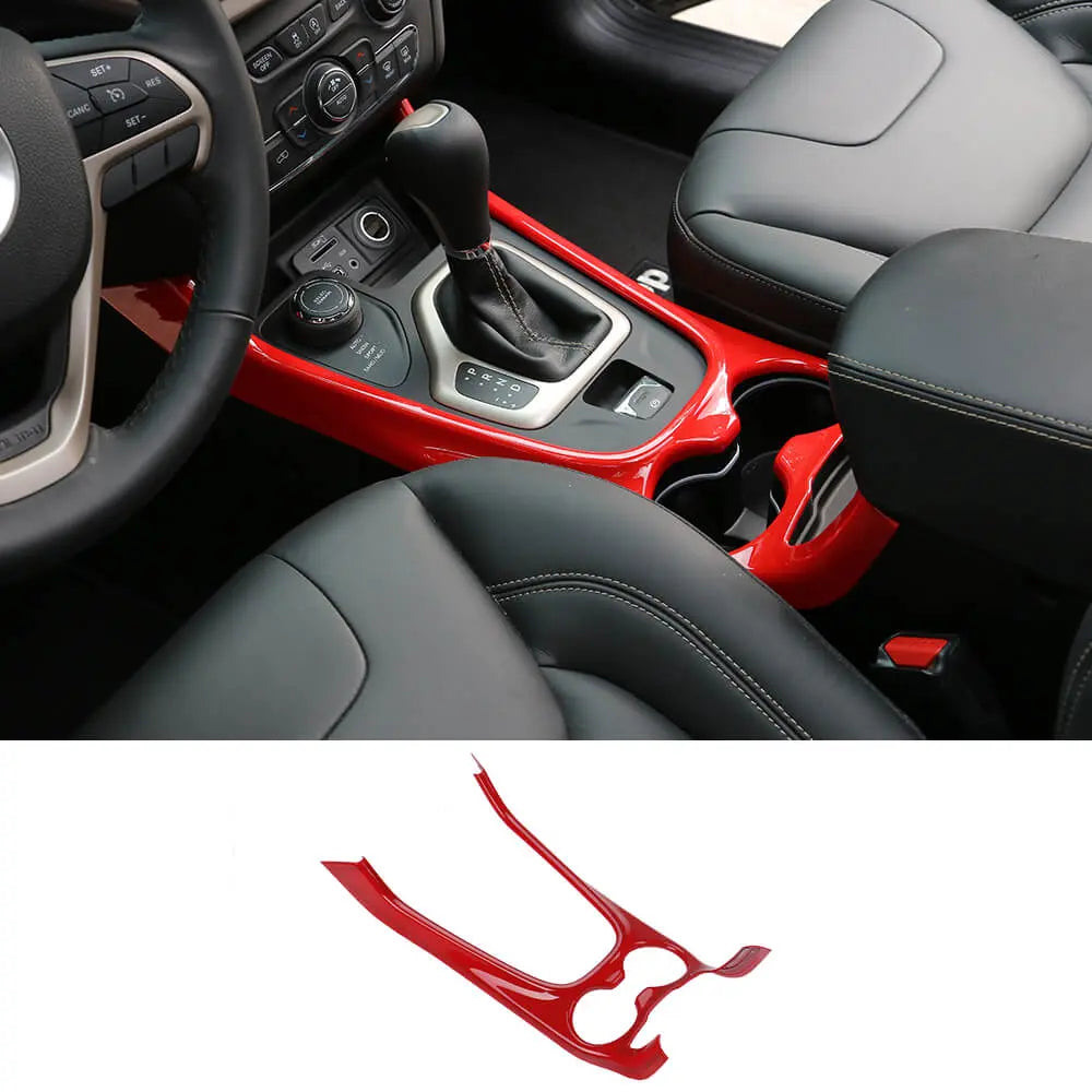 For 2014+ Jeep Cherokee Central Console Gear Shift Decor Cover Trim