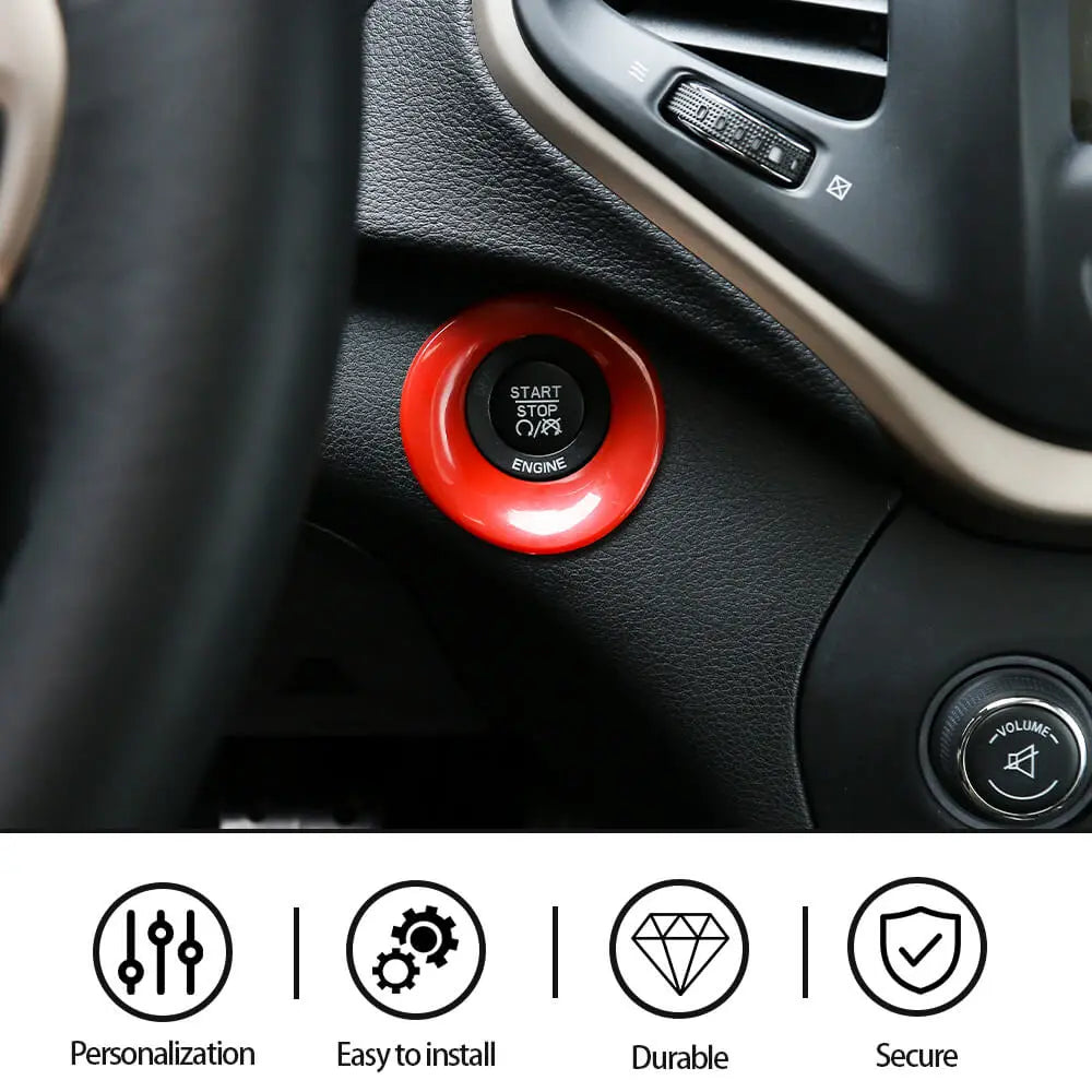 For 2014+ Jeep Cherokee Ignition Engine Start Key Cover Ring Trim