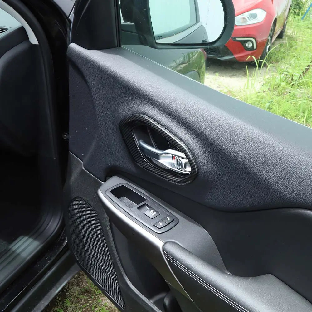 For 2014+ Jeep Cherokee Inner Door Handle Cover Bezel Trim 4PCS