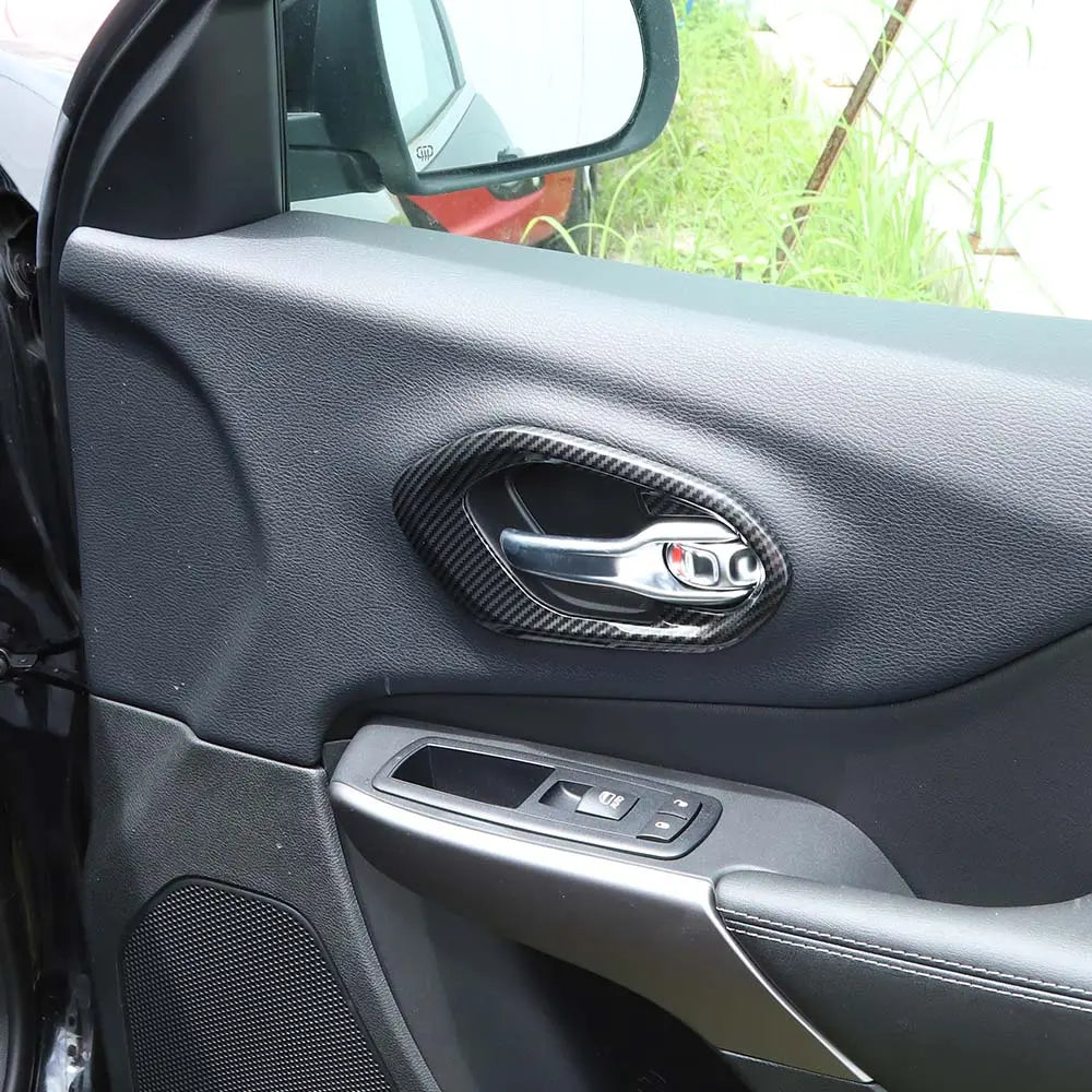 For 2014+ Jeep Cherokee Inner Door Handle Cover Bezel Trim 4PCS