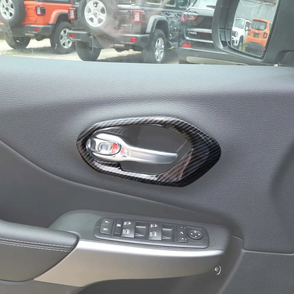 For 2014+ Jeep Cherokee Inner Door Handle Cover Bezel Trim 4PCS