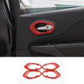For 2014+ Jeep Cherokee Inner Door Handle Cover Bezel Trim 4PCS