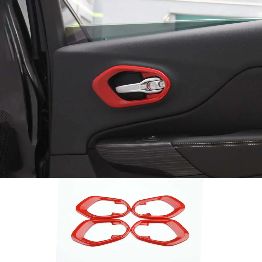 For 2014+ Jeep Cherokee Inner Door Handle Cover Bezel Trim 4PCS