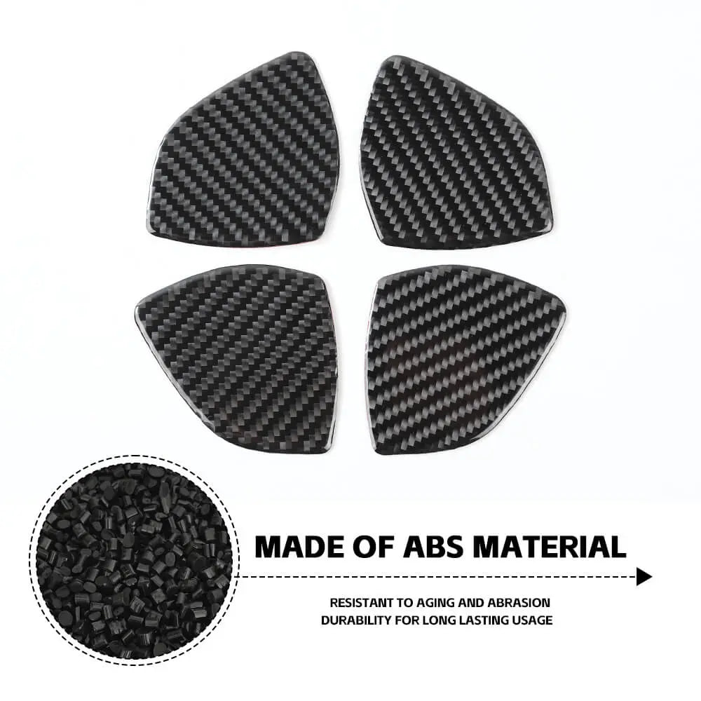 For 2014+ Jeep Cherokee Real Carbon Fiber Interior Door Bowl Sticker Cover Trim