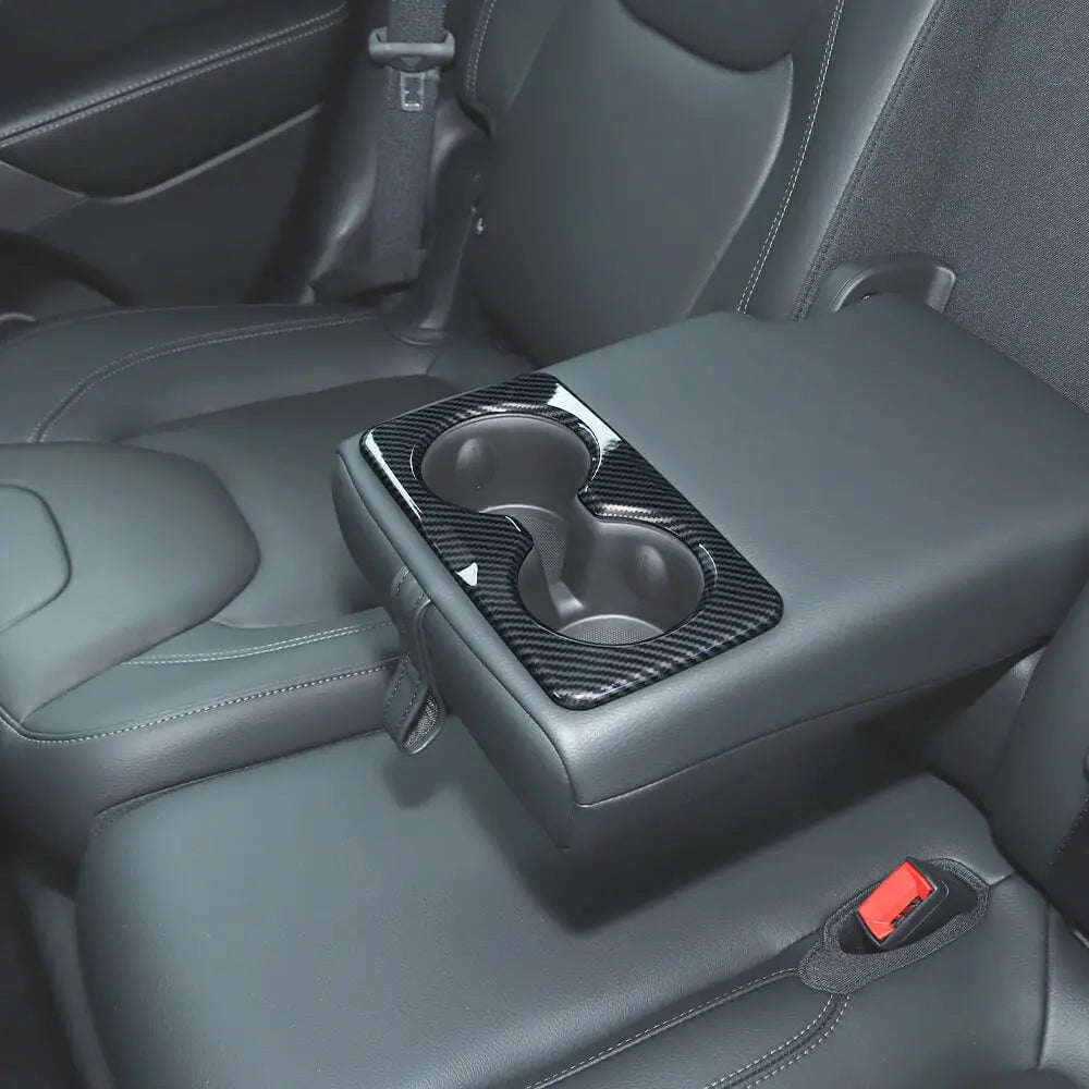 For 2014+ Jeep Cherokee Rear Armrest Cup Holder Panel Trim Cover