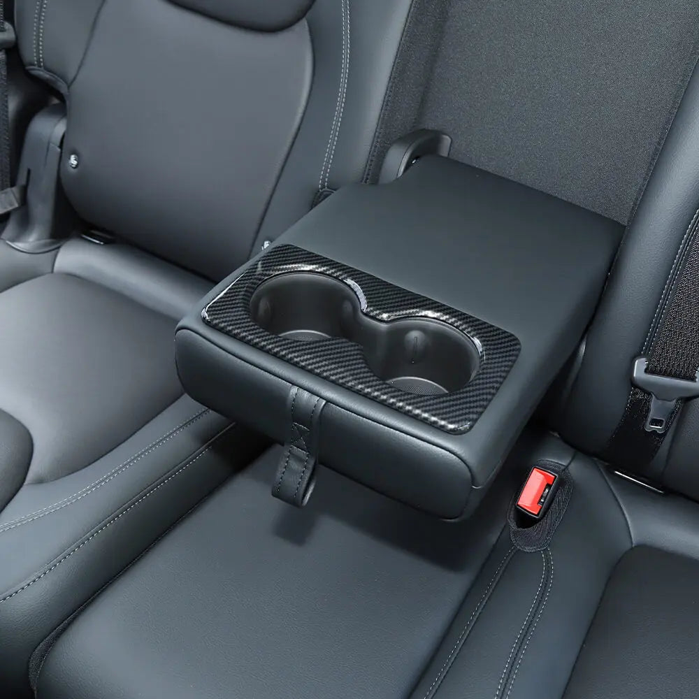 For 2014+ Jeep Cherokee Rear Armrest Cup Holder Panel Trim Cover