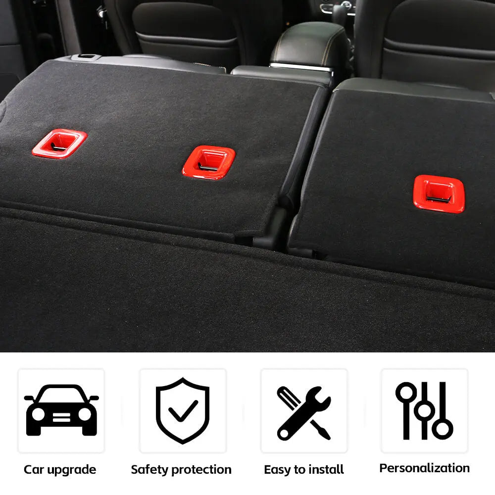 For 2014+ Jeep Cherokee Rear Seat Back backrest Cover Molding Trim 3PC