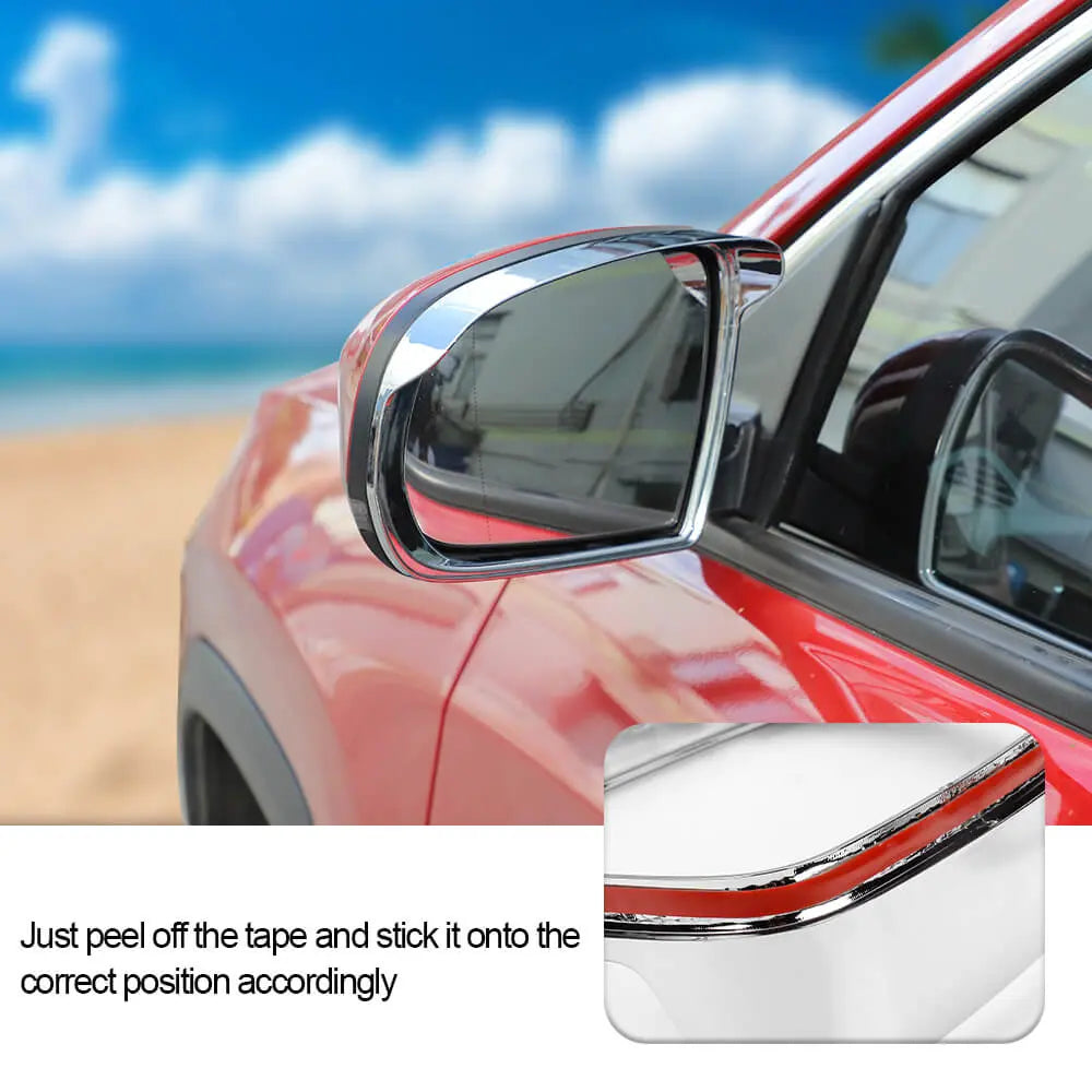 For 2014+ Jeep Cherokee Rear View Mirror Rain Eyebrow Trim