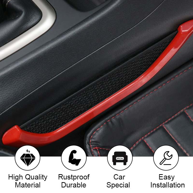 For 2014+ Jeep Cherokee Red Copilot Storage Net Pocket Trim Strip Cover Decor