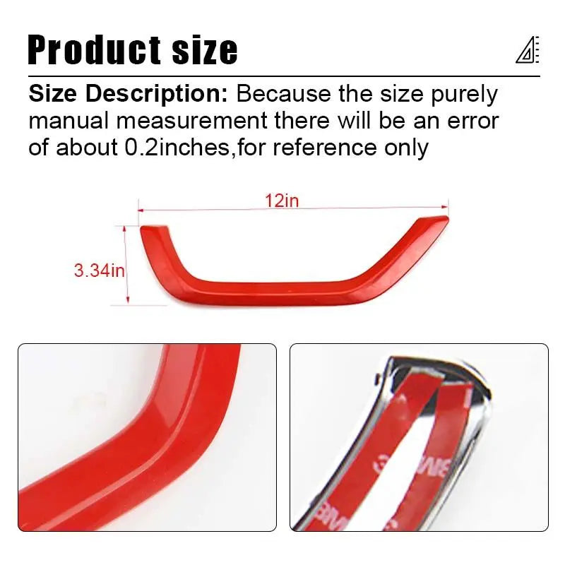 For 2014+ Jeep Cherokee Red Copilot Storage Net Pocket Trim Strip Cover Decor