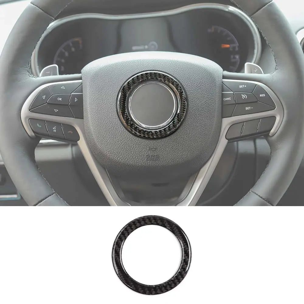 For Jeep 2014-2021 Grand Cherokee WK2/ 2014+ Cherokee Interior Steering Wheel Trim Ring Bezel Cover