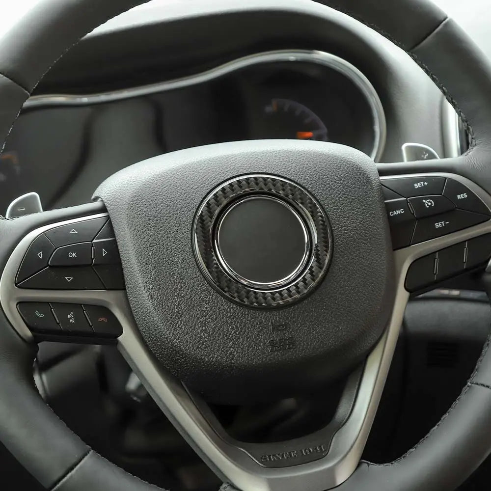 For Jeep 2014-2021 Grand Cherokee WK2/ 2014+ Cherokee Interior Steering Wheel Trim Ring Bezel Cover