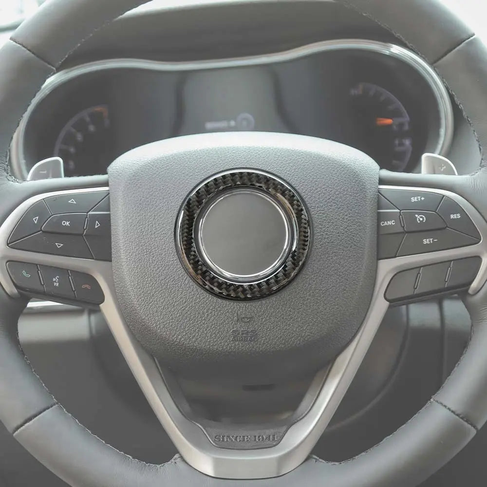 For Jeep 2014-2021 Grand Cherokee WK2/ 2014+ Cherokee Interior Steering Wheel Trim Ring Bezel Cover