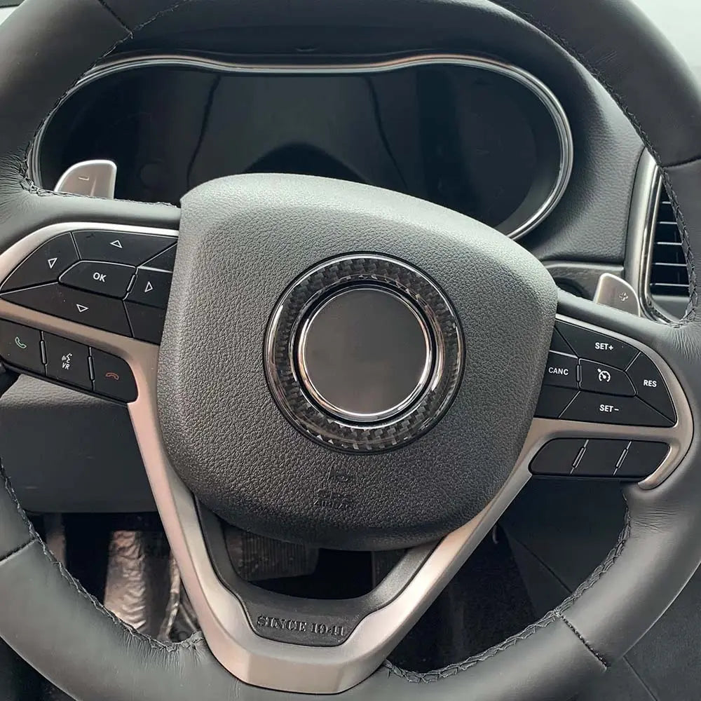 For Jeep 2014-2021 Grand Cherokee WK2/ 2014+ Cherokee Interior Steering Wheel Trim Ring Bezel Cover