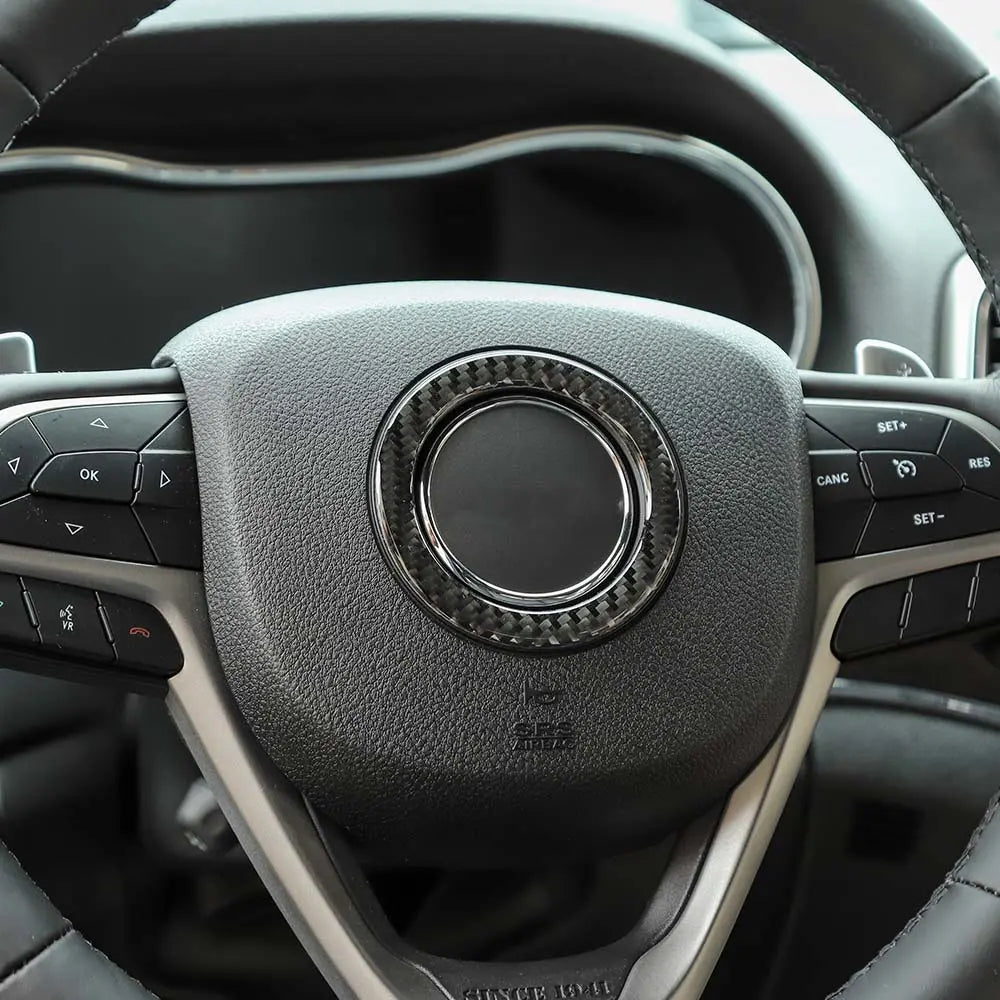 For Jeep 2014-2021 Grand Cherokee WK2/ 2014+ Cherokee Interior Steering Wheel Trim Ring Bezel Cover