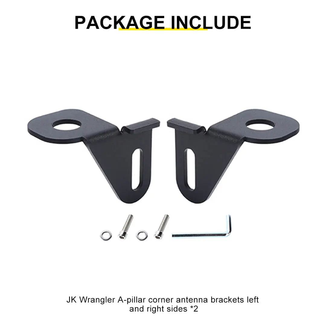 For 2014+ Jeep Wrangler JK JL Side A-pillar Corner Antenna Mounting Bracket Accessories