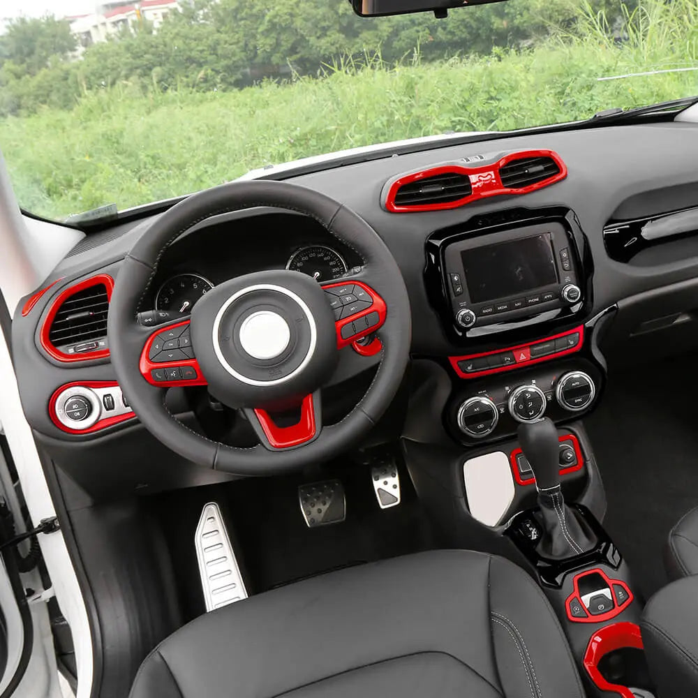 For 2015-2017 Jeep Renegade 31pcs Full Set Interior Decoration Trim Kit Cover