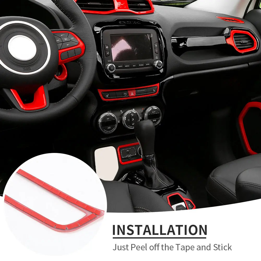 For 2015-2017 Jeep Renegade 31pcs Full Set Interior Decoration Trim Kit Cover