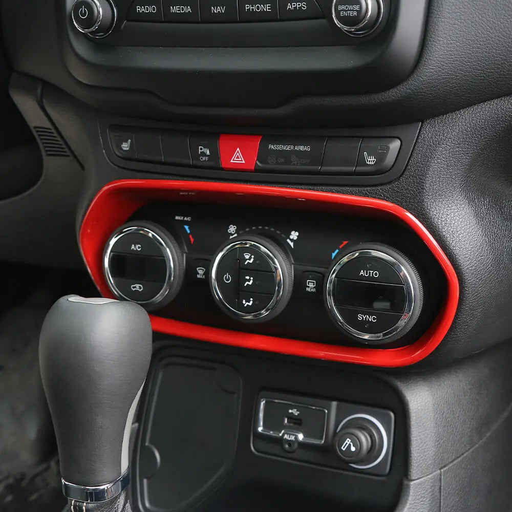 For 2015-2017 Jeep Renegade Air Conditioner Adjust Switch Decor Frame Cover Trim
