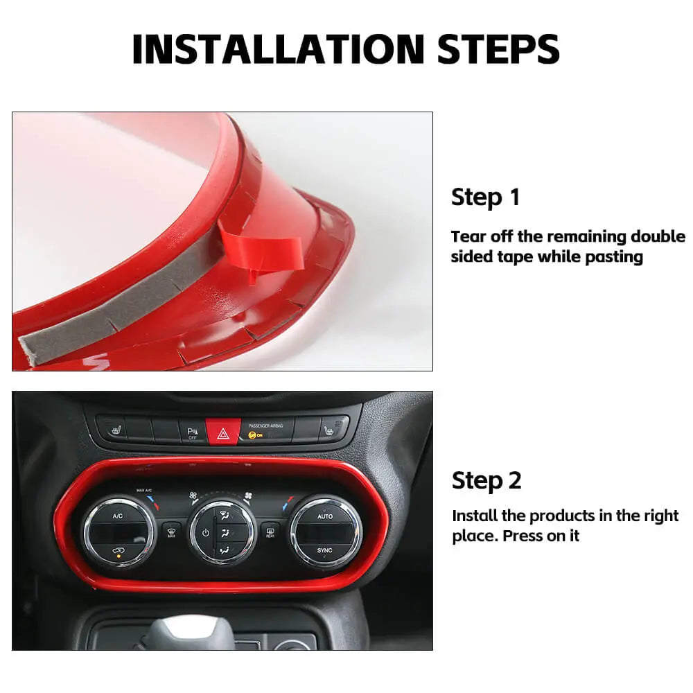 For 2015-2017 Jeep Renegade Air Conditioner Adjust Switch Decor Frame Cover Trim