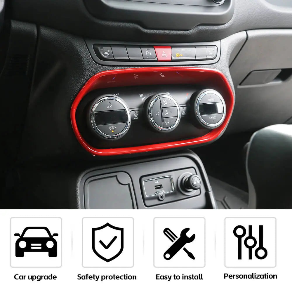 For 2015-2017 Jeep Renegade Air Conditioner Adjust Switch Decor Frame Cover Trim