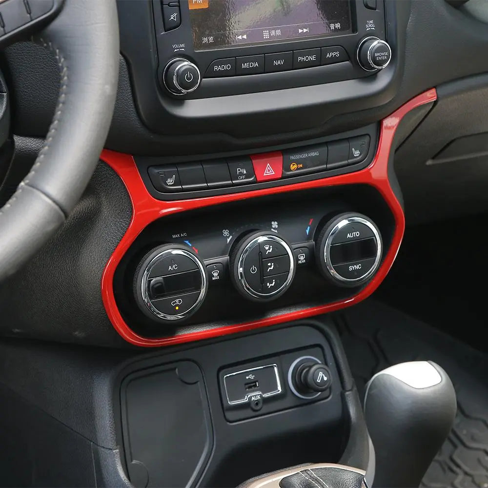 For 2015-2017 Jeep Renegade Car Center Control Air Condition Switch Frame Cover Trim