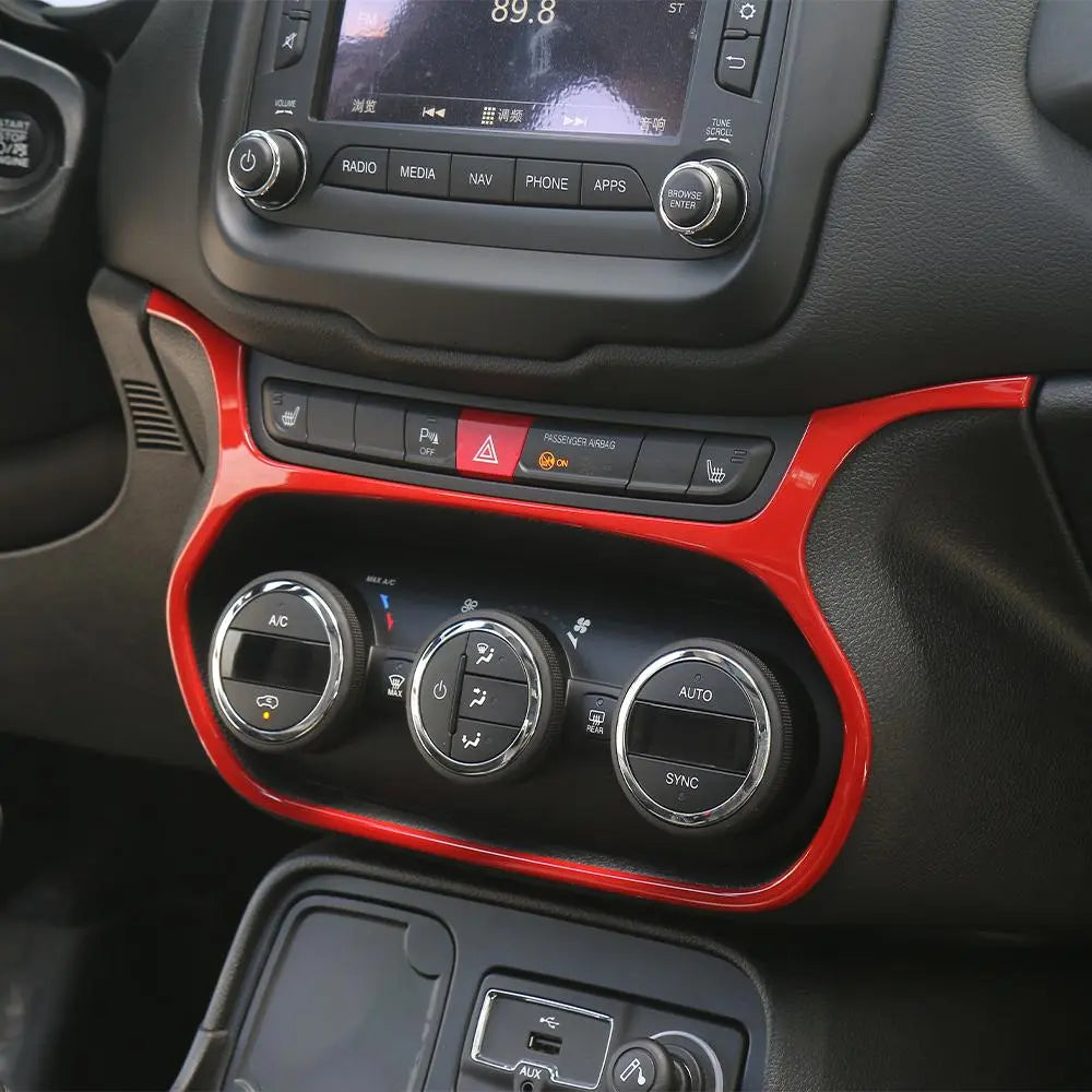 For 2015-2017 Jeep Renegade Car Center Control Air Condition Switch Frame Cover Trim