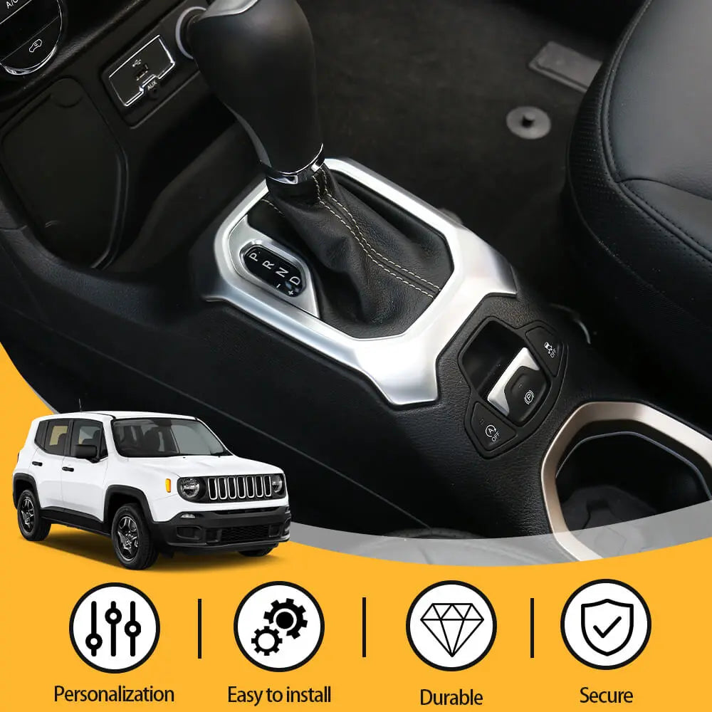 For 2015-2017 Jeep Renegade Central Gear Shift Panel Trim Cover Decor Frame
