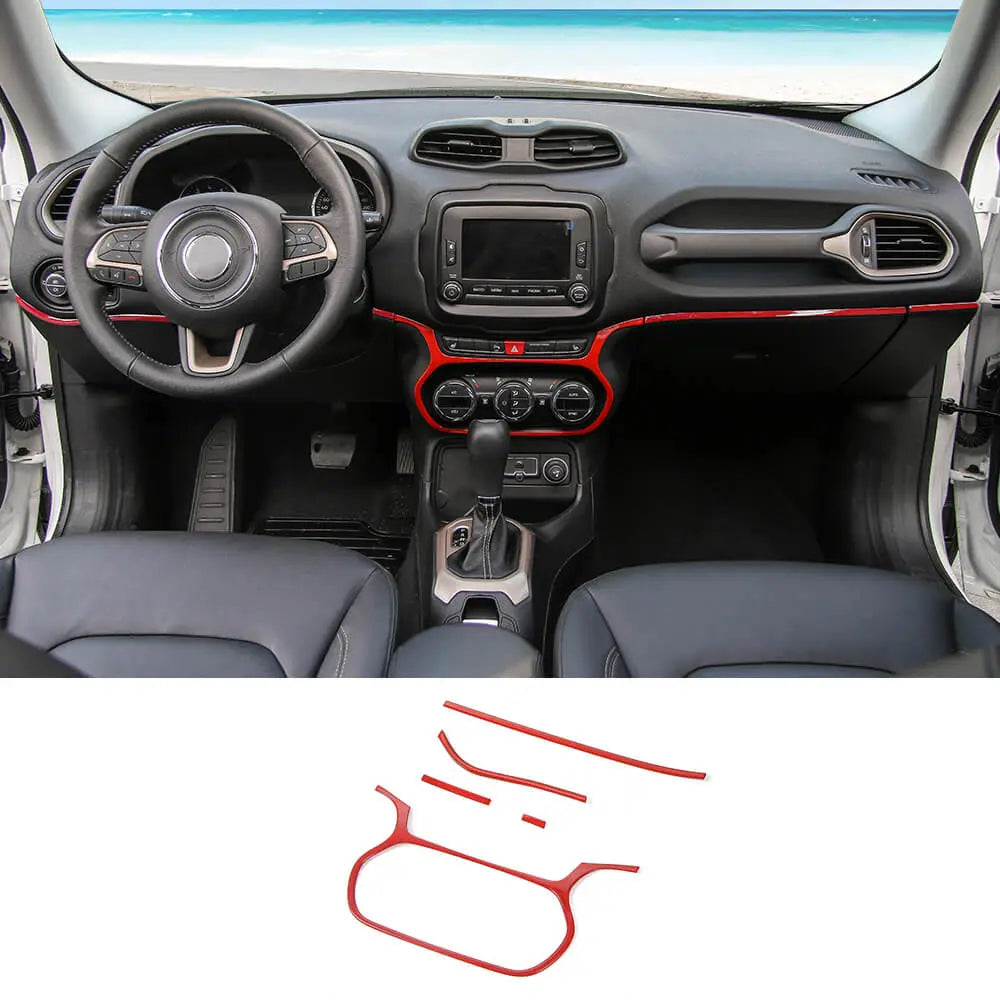 For 2015-2017 Jeep Renegade Dashboard Strip Trim Center Control Decor Cover